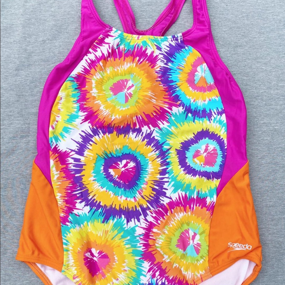 Speedo girl swimsuit multi colored size 14